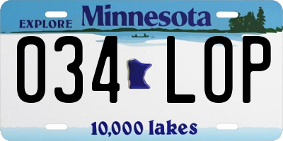 MN license plate 034LOP