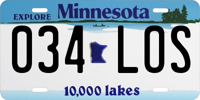MN license plate 034LOS
