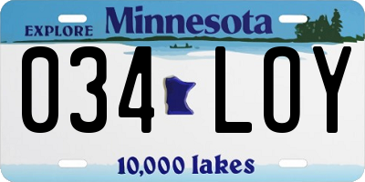 MN license plate 034LOY