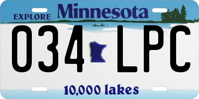 MN license plate 034LPC