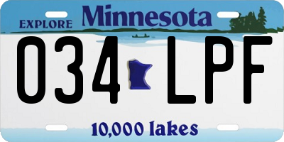 MN license plate 034LPF
