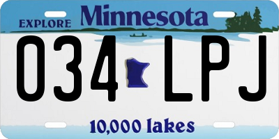 MN license plate 034LPJ