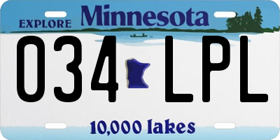 MN license plate 034LPL