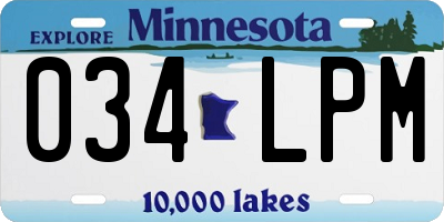 MN license plate 034LPM
