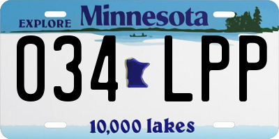 MN license plate 034LPP