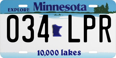 MN license plate 034LPR