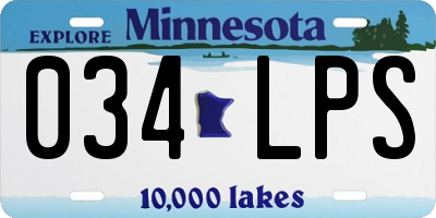 MN license plate 034LPS