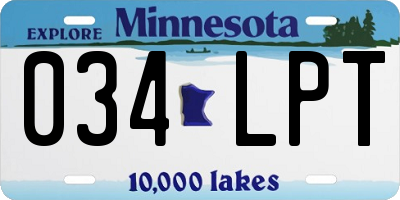 MN license plate 034LPT