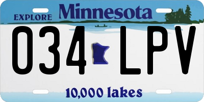 MN license plate 034LPV