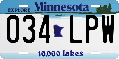 MN license plate 034LPW