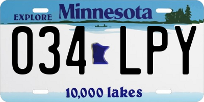 MN license plate 034LPY