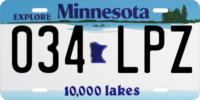 MN license plate 034LPZ