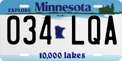 MN license plate 034LQA