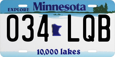 MN license plate 034LQB