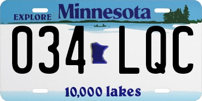 MN license plate 034LQC