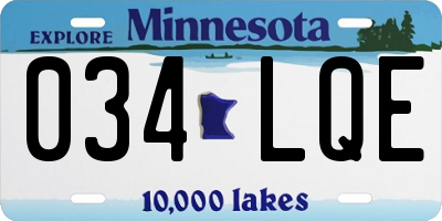MN license plate 034LQE
