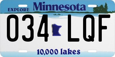 MN license plate 034LQF