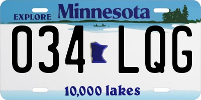 MN license plate 034LQG