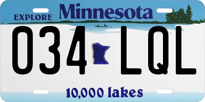 MN license plate 034LQL