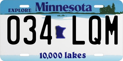 MN license plate 034LQM