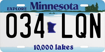 MN license plate 034LQN