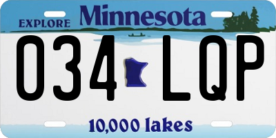 MN license plate 034LQP