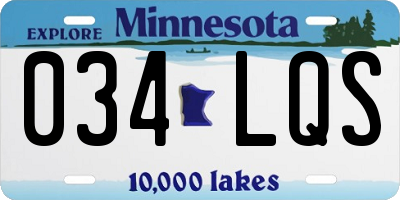 MN license plate 034LQS