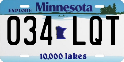 MN license plate 034LQT