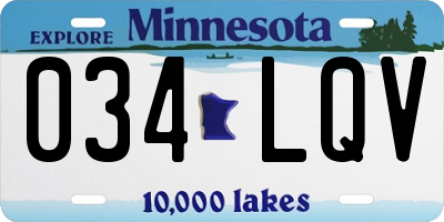 MN license plate 034LQV