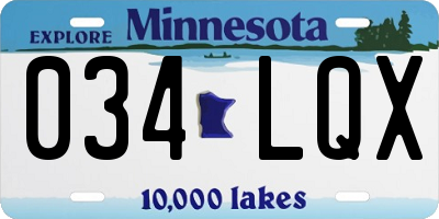 MN license plate 034LQX