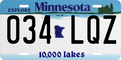 MN license plate 034LQZ