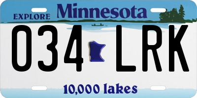 MN license plate 034LRK