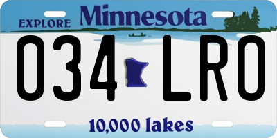 MN license plate 034LRO