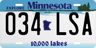 MN license plate 034LSA