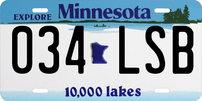 MN license plate 034LSB