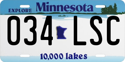 MN license plate 034LSC