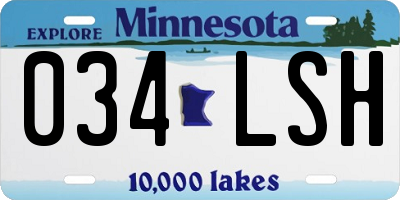 MN license plate 034LSH