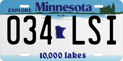 MN license plate 034LSI