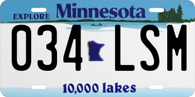 MN license plate 034LSM