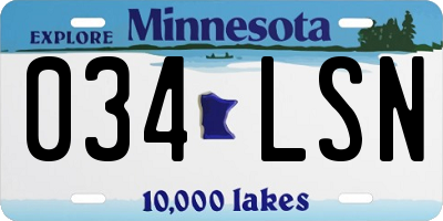 MN license plate 034LSN