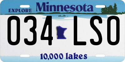 MN license plate 034LSO
