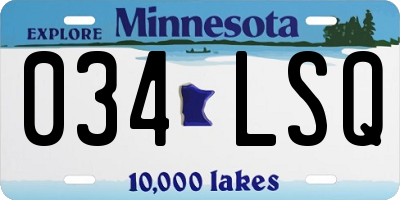 MN license plate 034LSQ