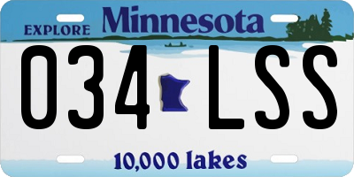 MN license plate 034LSS