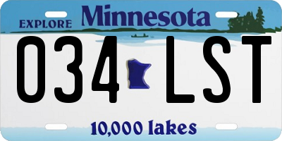 MN license plate 034LST