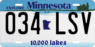 MN license plate 034LSV