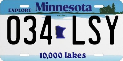 MN license plate 034LSY