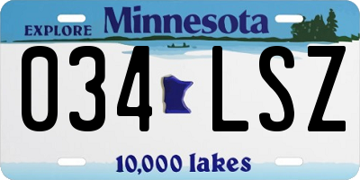 MN license plate 034LSZ