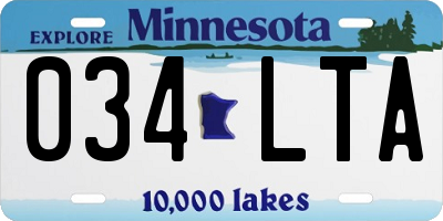 MN license plate 034LTA