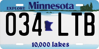 MN license plate 034LTB