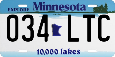 MN license plate 034LTC